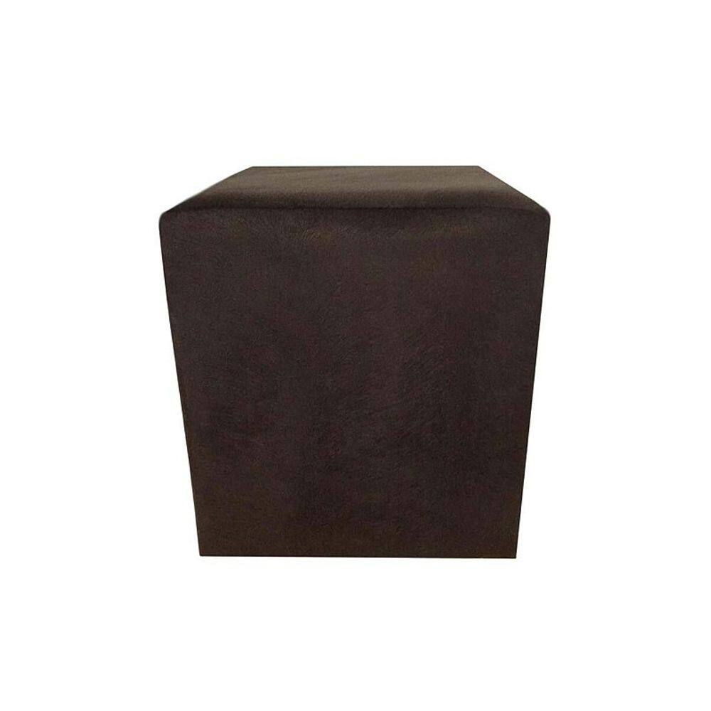 Puff Quadrado Não é Segredo Suede Liso Marrom Escuro Pé Fixo 40x45 NSPQ09TSL-F