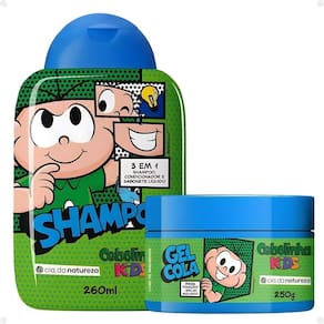 Kit Cia da Natureza Cebolinha Kids: Shampoo 3 em 1 e Gel Cola