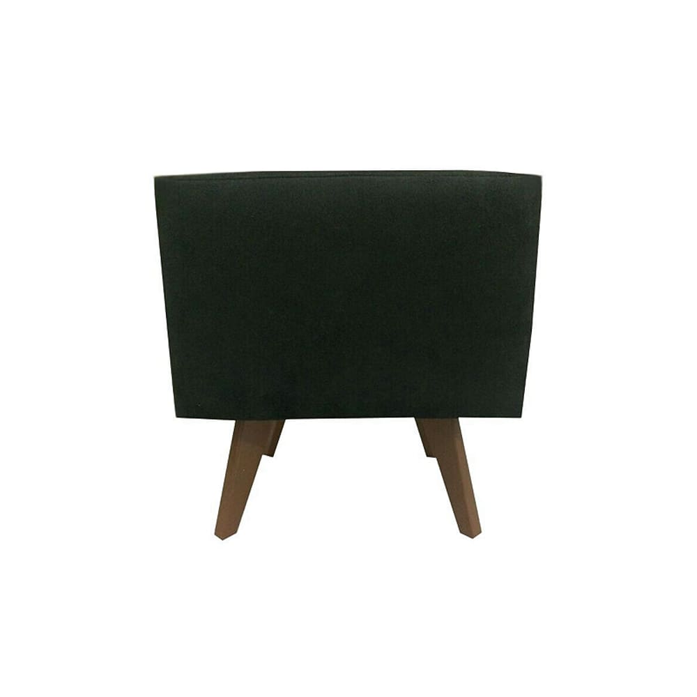 Puff Pé Palito Quadrado Não é Segredo Suede Liso Preto 40x45