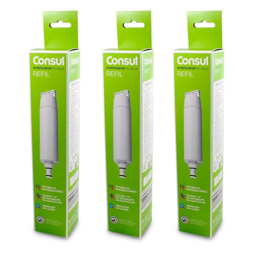 Kit 3 Refil Filtro Consul CIX06AX para Purificador de Água CPC31, CPB34