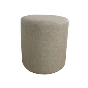Puff Redondo Não é Segredo Linho Palha Pé Fixo 40x45 NSPR08L-F