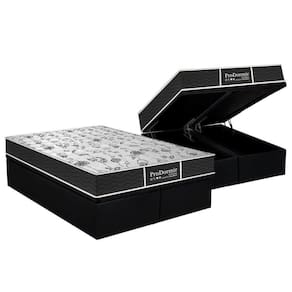 Cama Box Baú Queen: Colchão Molas Bonnel Probel Prolastic Prodormir Sleep + Base Black(158X198)