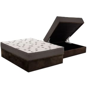 Cama Box Baú Casal: Colchão Espuma D45 Ortobom Light + Base Crc Suede Brown(138X188)