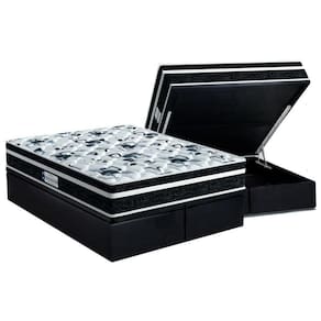 Cama Box Baú Queen: Colchão Anatômico Probel D28 / Ep Advanced Tech1000 Plus + Base Gray(158X198)