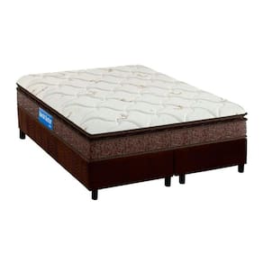 Cama Box Queen: Colchão Espuma D33 Probel Guarda Costas Plus + Base Crc Suede Brown(158X198)