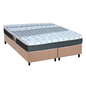 Cama Box Queen: Colchão Molas Castor Bonnel System Class + Base Crc Suede Bege(158X198)