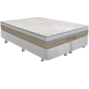 Cama Box Queen: Colchão Molas Bonnel Orthoflex Florença + Base Crc Courano White(158X198)