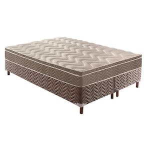 Cama Box Queen: Colchão Ortopédico Paropas D33/Ep Confort Ultra Firme + Base Rústico Brown(158X198)