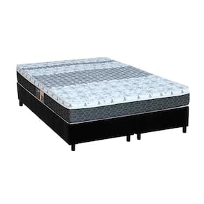 Cama Box Queen: Colchão Molas Bonnel Castor Class New + Base Crc Suede Black(158X198)