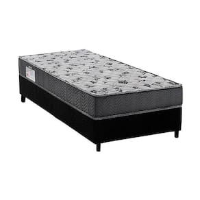 Cama Box Solteiro: Colchão Ortopédico Ortobom D33/Ep Fort Tech Iso 100 + Base Black(88X188)