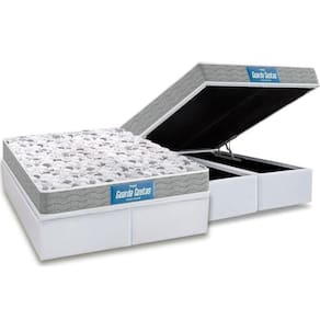 Cama Box Baú Queen Colchão Ortopédico Probel D45/Ep Plus Double Face+Base White(158X198)