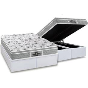 Cama Box Baú Queen: Colchão Anatômico Probel D45 / Ep Guarda Costas Plus + Base White(158X198)
