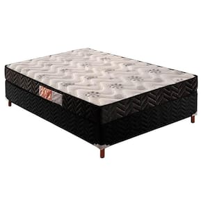 Cama Box Casal: Colchão Espuma D33 Paropas Pasquale + Base Crc Suede Black(138X188)