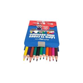 Kit 2Cxs Mini Lápis De Cor 12 Cores 9Cm Infantil Resistente