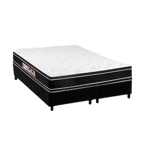 Cama Box King: Colchão Espuma D33 Castor Black E White Double Face + Base Crc Suede Black(193X203)