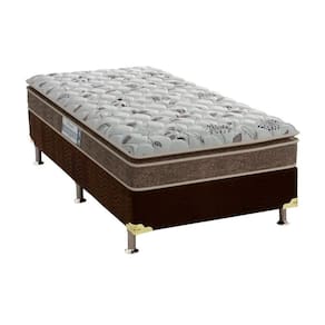 Cama Box Solteiro: Colchão Espuma D45 Probel Prodormir Advanced + Base Crc Suede Brown(88X188)