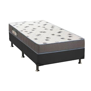 Cama Box Solteiro: Colchão Espuma D33 Ortobom Light Saúde + Base Crc Suede Cinza(88X188)