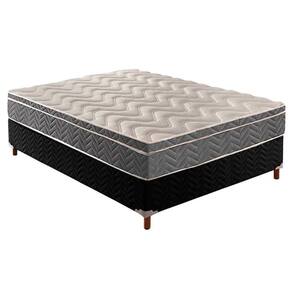 Cama Box Casal: Colchão Ortopédico Paropas D45/Ep Confort Mega Firme + Base Crc Suede Black(138X188)