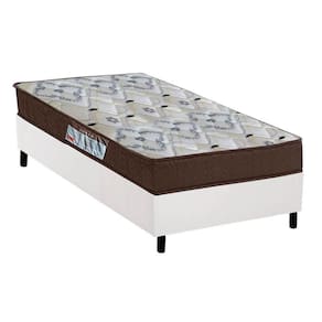 Cama Box Solteiro: Colchão Espuma Ortobom D45/Ep Fort Tech Iso 150 + Base Crc Courano White(78X188)