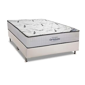 Cama Box Casal: Colchão Espuma Ortobom D45 High Foam + Base Crc Courano White(138X188)