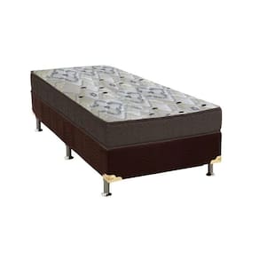 Cama Box Solteiro: Colchão Ortopédico Ortobom D45/Ep Fort Tech Iso 150 + Base Brown(88X188)