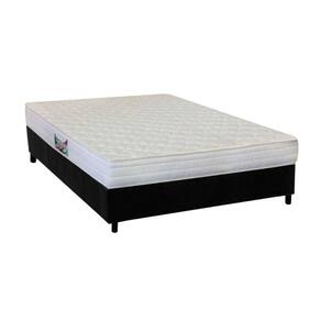 Cama Box Casal: Colchão Ortopédico Herval Ag65 Frontier + Base Crc Suede Black(138X188)