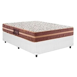 Cama Box Casal: Colchão Anatômico Herval D28/Ag65 Bermont + Base Crc Courano White(138X188)