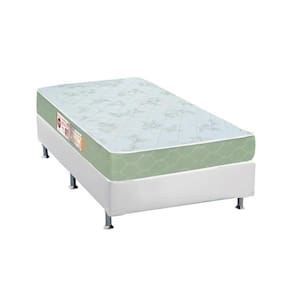 Cama Box Solteiro: Colchão Espuma Castor D33 Sleep Max + Base Crc Courano White(88X188)