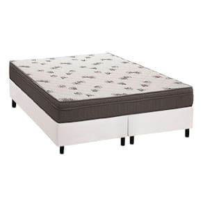 Cama Box Queen: Colchão Espuma D45 Ortobom Light Saúde Ortopilow + Base Crc Courano White(158X198)