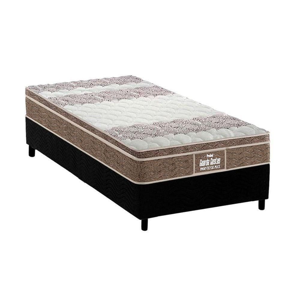 Cama Box Solteiro: Colchão Probel D33/Ep Plus + Base Black(88X188)