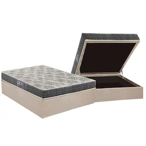 Cama Box Baú Casal: Colchão Espuma Anjos D23 Ezequiel + Base Crc Suede Clean(138X188)