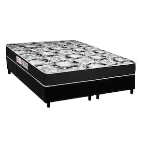 Cama Box Queen: Colchão Espuma Luckspuma D45 Gran Luck Pro + Base Crc Suede Black(158X198)