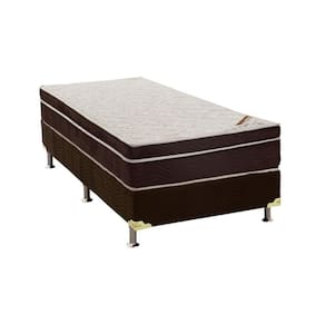 Cama Box Solteiro: Colchão Ortopédico Ortobom Exclusive Ortopillow + Base Crc Camurça Brown(88X188)
