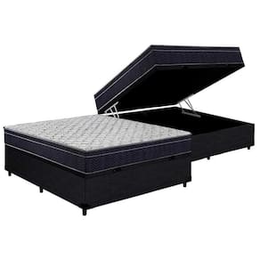 Cama Box Baú Casal: Colchão Espuma D45 Ortobom Airtech 150 + Base Crc Courano Black(138X188)