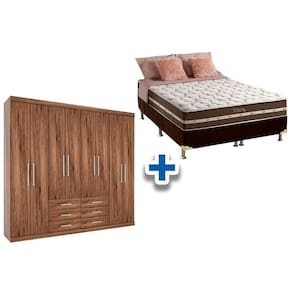 Cama Box Casal + Colchão Classic + Guarda Roupa Master 8.6 Demolição