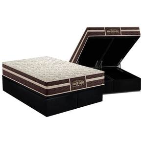 Cama Box Baú Queen: Colchão Ortopédico Probel Guarda Costas Extra Firme + Base Black(158X198)