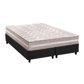 Cama Box Queen: Colchão Anatômico Paropas D33/Ag65 Confort + Base Crc Suede Gray(158X198)