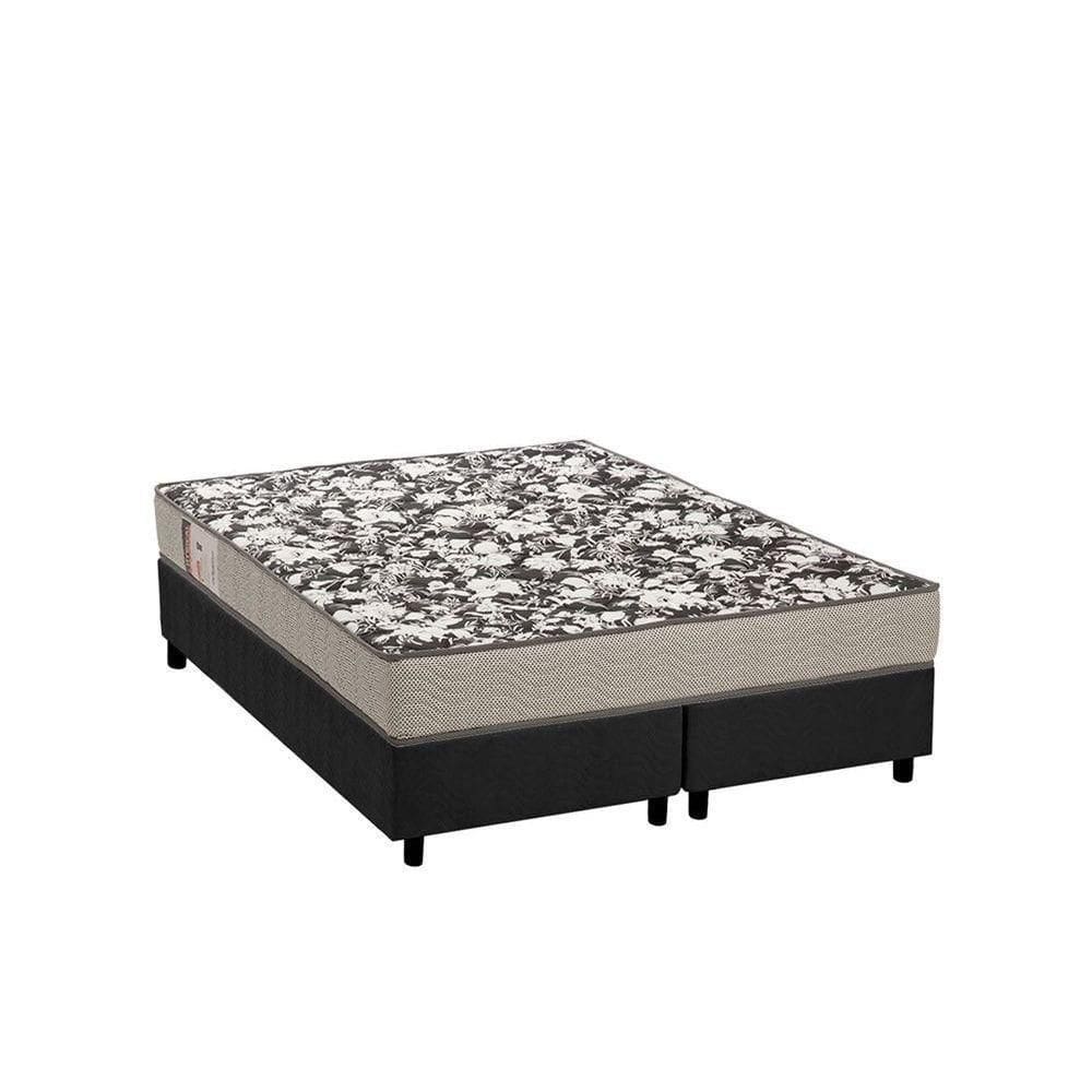 Cama Box Queen: Colchão Espuma Ortobom Physical Ultra Resistente + Base Crc Suede Gray(158X198)
