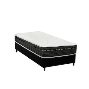 Cama Box Solteiro: Colchão Molas Bonnel Luckspuma Eagle Spring + Base Crc Suede Black(88X188)