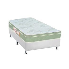 Cama Box Solteiro: Colchão Espuma D33 Castor Sleep Max + Base Crc Courano White(88X188)