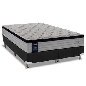 Cama Box King: Colchão Molas Sealy Posturepedic Passion + Base Crc Suede Black(193X203)