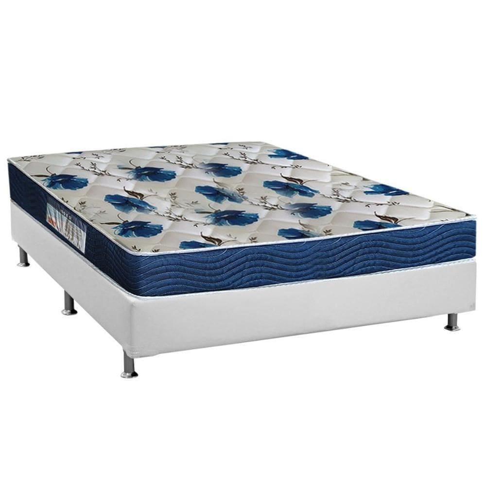 Cama Box Viúva: Colchão Anatômico Ortobom D28/Ep Fort Tech Iso 60 + Base Crc Courano White(128X188)