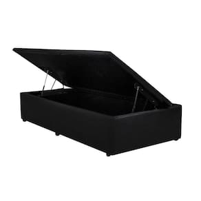 Cama Box Baú Solteiro Universal Courano Black (88x188x37) - Luckspuma