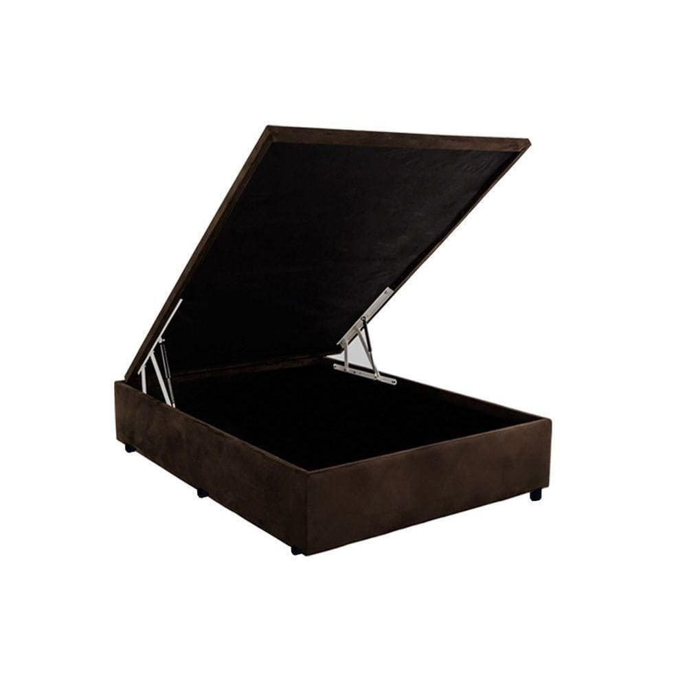 Cama Box Baú Casal Universal Suede Brown (138x188x35) - Costa Rica