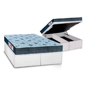 Cama Box Baú Queen: Colchão Espuma D45 Orthoflex Comfortpedic Line + Base Crc Courano White(158X198)
