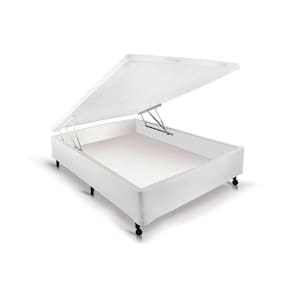 Cama Box Baú Viúva Courano White New (128x188x35) - Castor