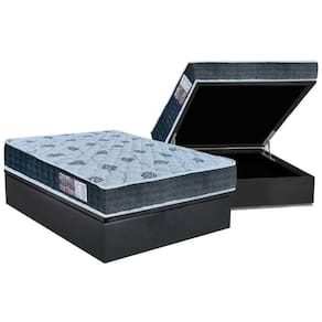 Cama Box Baú Casal: Colchão Anatômico Orthoflex D45 / Ep Cecina + Base Crc Suede Gray(138X188)