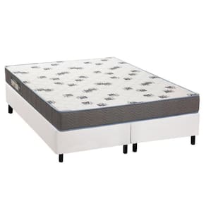 Cama Box Queen: Colchão Espuma D33 Ortobom Light Saúde + Base Crc Courano White(158X198)