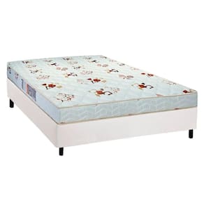Cama Box Casal: Colchão Espuma Luckspuma Roland Garros Pro + Base Crc Courano White(138X188)