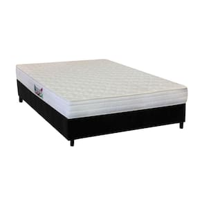 Cama Box Casal: Colchão Anatômico Herval Ag65 Frontier + Base Crc Suede Black(138X188)